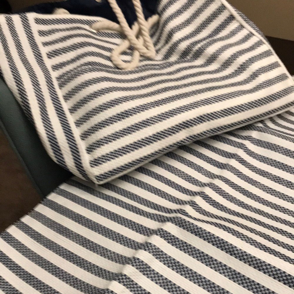 Summer beach bag with picnic table clothe.